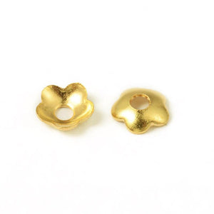 Gold Plated Brass Flower Bead Cap 4mm (200 pcs)