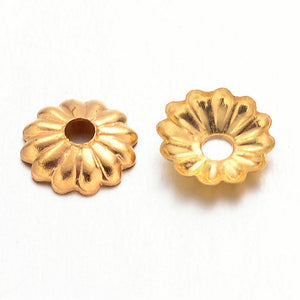 Gold Plated Brass Bead Cap 5x1.5mm (200 pcs)