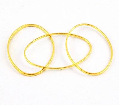 Gold Plated Brass Oval Ring 9x16mm (50 pcs)