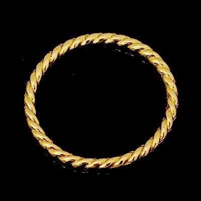 Gold Plated Brass Rope Ring 26mm (20 pcs)