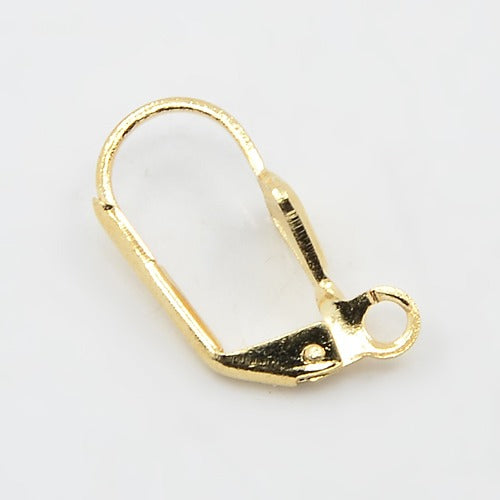Gold Plated Brass Lever Back Shell (30 pcs)