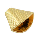Gold Plated Texture Cone 18x20x11mm (10 pcs)
