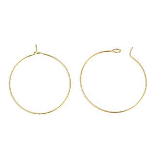 Gold Plated Brass Beading Hoop/Wine Charm 25mm (20 pcs)