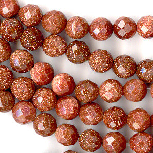 Goldstone Faceted Round 12mm, 14mm