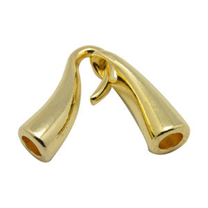 Gold Plated Hook & Eye Clasp 46mm long, 8mm wide, hole: 4mm (5 sets)