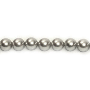 Shell Pearl Round Beads - Grey