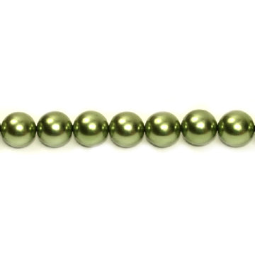 Shell Pearl Round Beads - Green