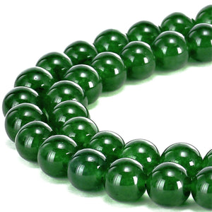 Green Jade Dark Dyed Round 8mm