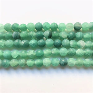Green Crackled Agate Matte Round 6mm