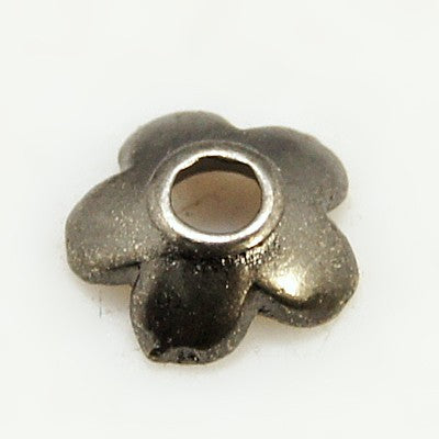 Gun Metal 5-Petal Bead Cap 6.5mm (200 pcs)