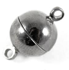Gun Metal Magnetic Ball Clasp 10mm (5 pcs)