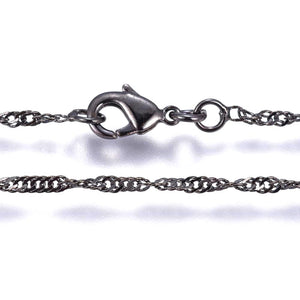 Gunmetal Twisted Curb Necklace 17"