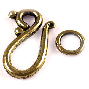 Antique Bronze Hook and Eye Clasp 12x21mm (10 sets)