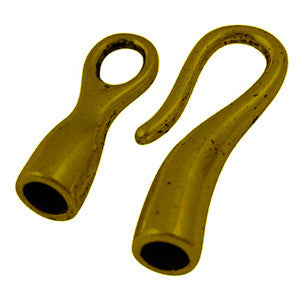 Antique Bronze Hook & Eye Clasp, Hook 11x31mm, Eye 7x24mm (5 sets)