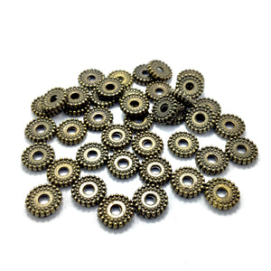 Antique Bronze Fancy Disc Spacer 7x2mm (50 pcs)