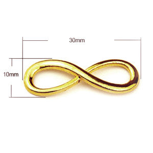 Gold Plated Infinity Link 30x10mm (5 pcs)