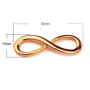 Rose Gold Plated Infinity Link 30x10mm (5 pcs)