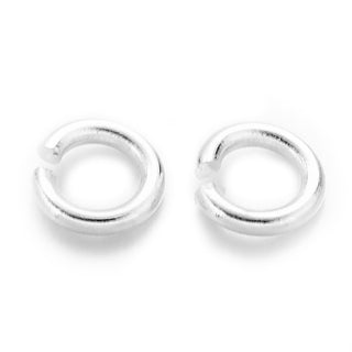 Silver Plated Brass Bright Open Jump Ring 5mm (200 pcs)
