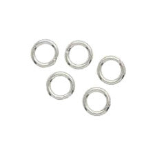Silver Plated Brass Bright Closed Jump Ring 8mm (100 pcs)