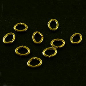 Gold Plated Brass Open Oval Jump Ring 3x4mm 22GA (200 pcs)