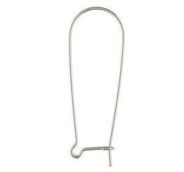 Silver Plated Brass Kidney Ear Wire 33mm (20 pcs)
