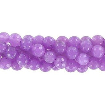 Lavender Jade Dyed Faceted Round Bead 8mm