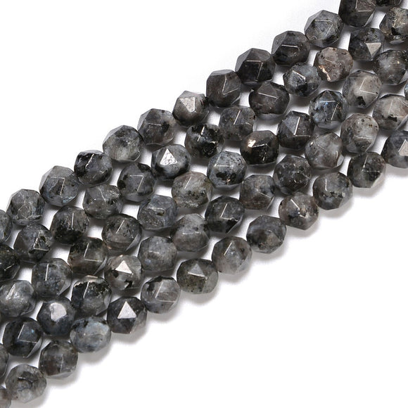 Larvikite Star Cut Faceted Round 8mm