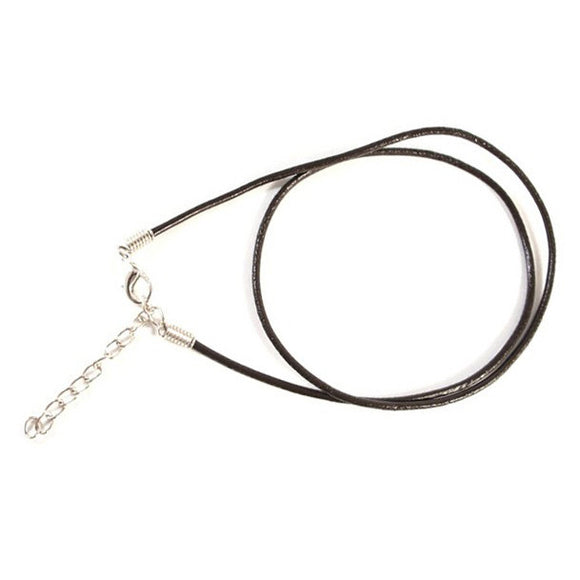 Brown Leather Necklace with Extender Chain
