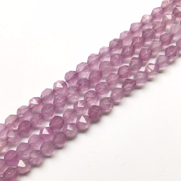 Light Amethyst Star Cut Faceted Round 8mm