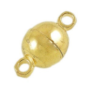 Gold Plated Brass Magnetic Ball Clasp 6mm (5 pcs)