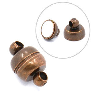 Antique Copper Magnetic Button Clasp 7x11mm (5 pcs)