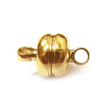 Gold Plated Brass Magnetic Button Clasp 7x12mm (5 pcs)