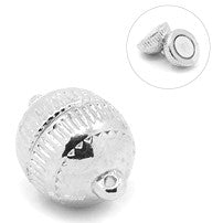 Silver Plated Brass Fancy Magnetic Ball Clasp 10mm (4 pcs)