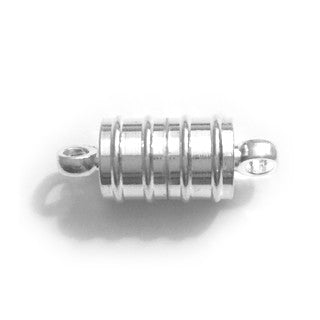 Silver Plated Bright Brass Magnetic Clasp 8x20mm (4 pcs)