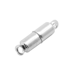 Silver Plated Brass Magnetic Tube Clasp 4x16mm (5 pcs)
