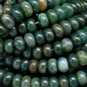 Moss Agate Rondelle 8mm