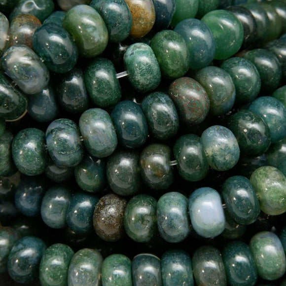 Moss Agate Rondelle 8mm