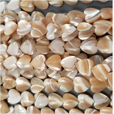 Natural Mother of Pearl Heart 10mm