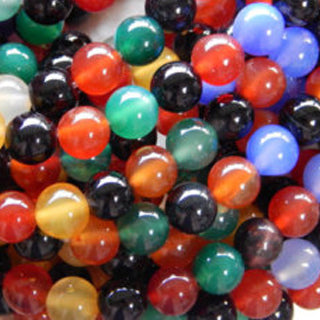Multicolor Agate Round Bead 8mm