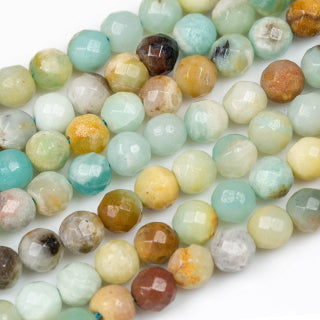 Amazonite Multi-Color Faceted Round 6mm, 8mm, 10mm, 12mm