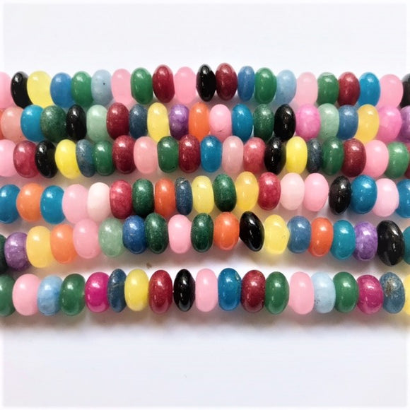 Multicolor Jade Dyed Rondelle 10mm