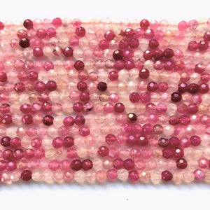 Multi Pink Agate Faceted Round 4mm