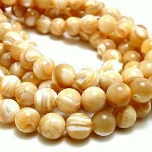 Natural Mother of Pearl Round 6mm