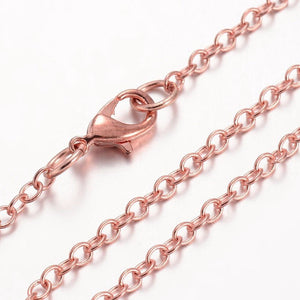 Rose Gold Plated Cable 2mm Necklace 18"