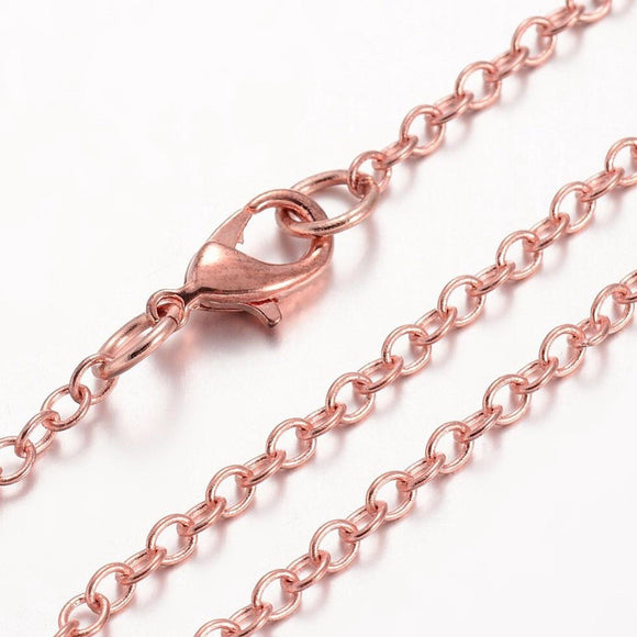 Rose Gold Plated Cable 2mm Necklace 18