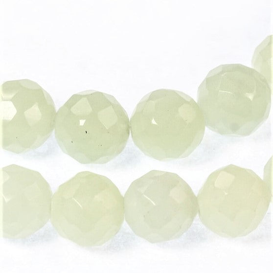 New Jade Faceted Round Bead 8mm
