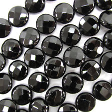 Black Onyx Faceted Coin 10mm