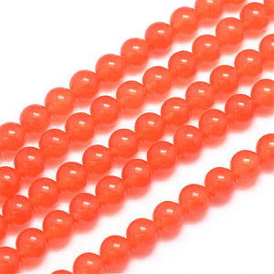 Orange Jade Dyed Round 8mm