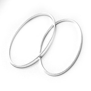 Silver Plated Brass Oval Closed Jump Ring 9x16mm (50 pcs)