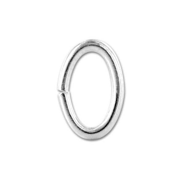 Sterling Silver Oval Open Jump Ring 6.4mm (.030) AT (50 pcs)
